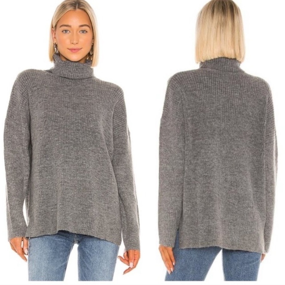 Lovers + Friends Turtleneck Sweater Women Small Wool Blend Ribbed Oversized Cozy